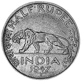 D22 India-British 1/2 Rupee Coin
