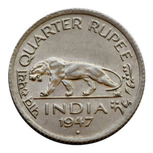 British India King George VI Quarter Rupee Coin 1947 Mumbai