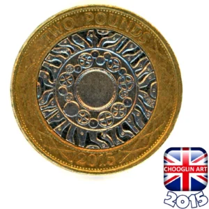 British 2015 Elizabeth II Two Pounds £2 coin